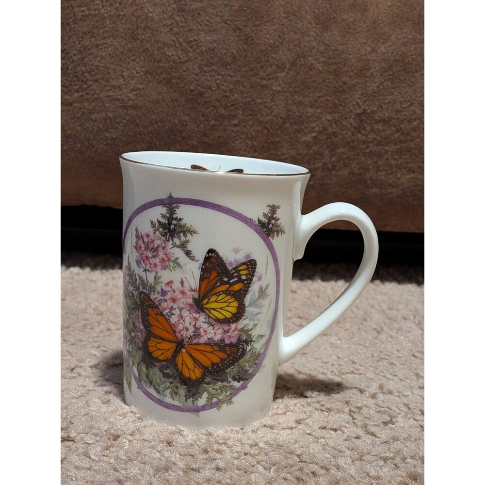 Vintage Monarch Butterfly Themed Otagiri Coffee Cup Mug 1995 Paul Sweany